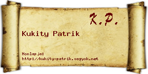 Kukity Patrik névjegykártya